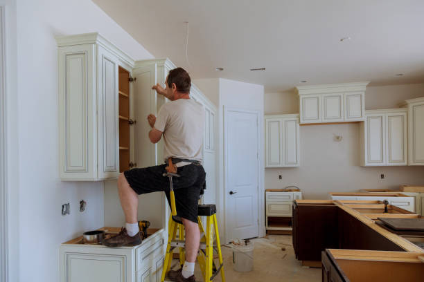 Kitchen island installation in Welch by JMT Kitchen Cabinet
